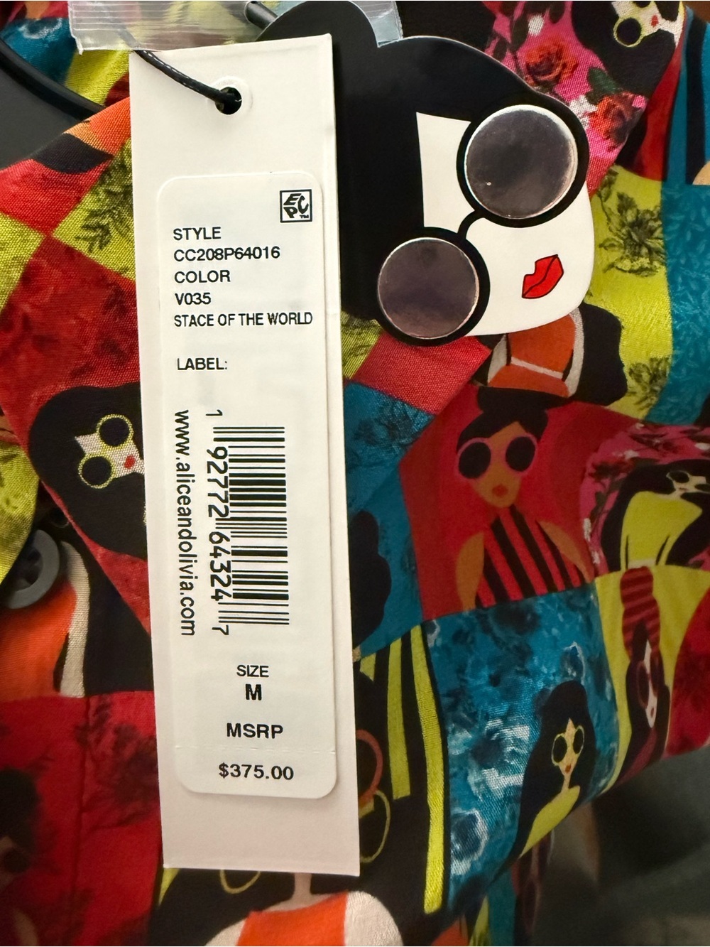 Alice + Olivia Multicolor Pop Art Print Blouse - Picture 7 of 10